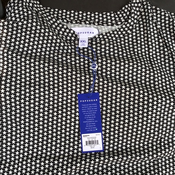 Pop sugar xxl black with white stars blouse - Picture 8 of 14